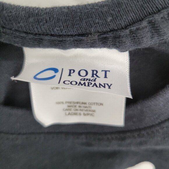 Strip Poker T-Shirt Womens Small Black Graphic Sphinx Joker Event Tee Port & Co - Picture 2 of 12